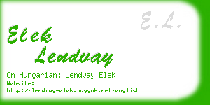 elek lendvay business card